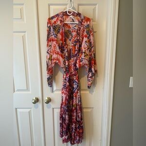 Anthropologie Colorful Floral Robe
